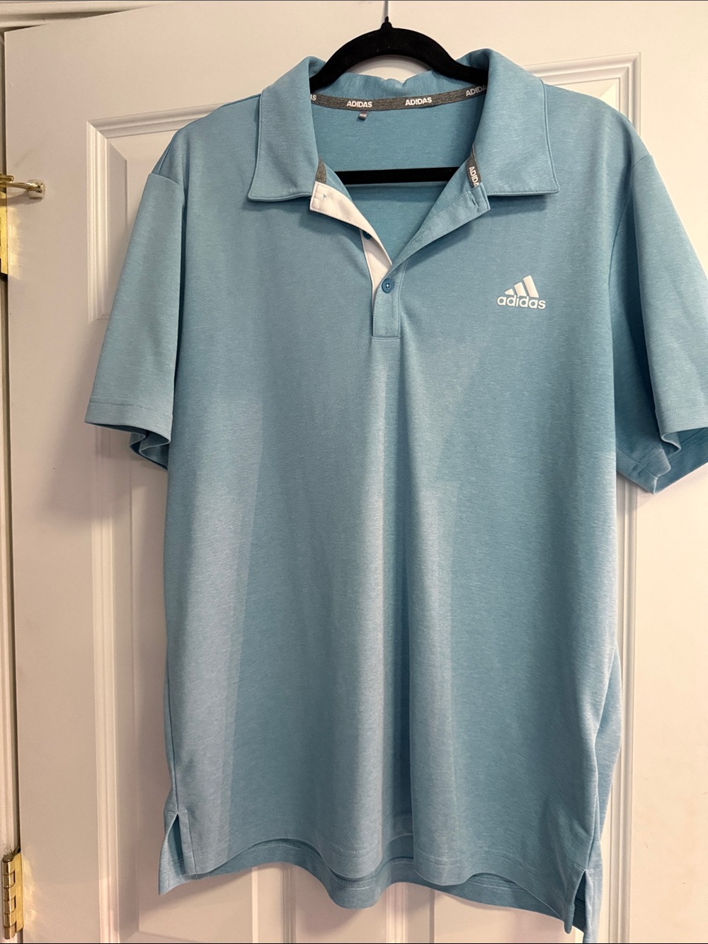 adidas Men's Sky Blue Polo with White Accent